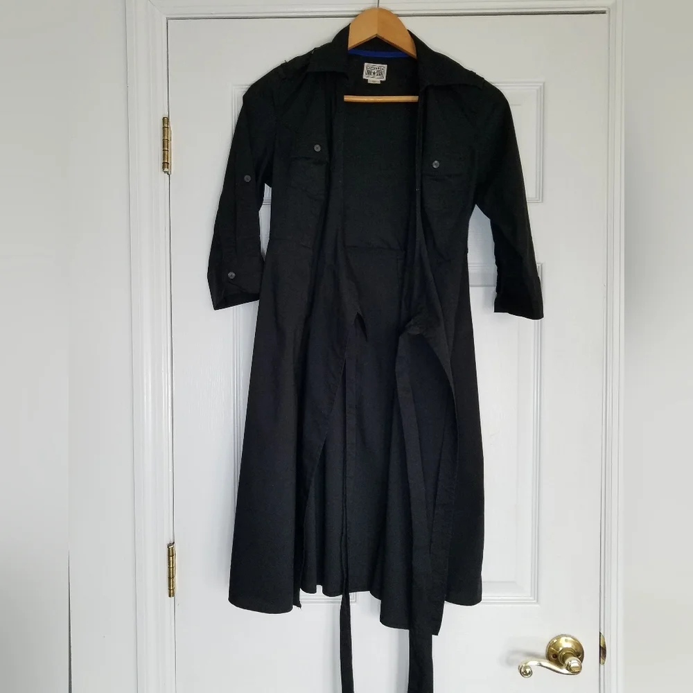 Converse One Star Black Wrap  Dress 3/4 roll sleeve tab Tie Size  XS - Picture 3 of 11